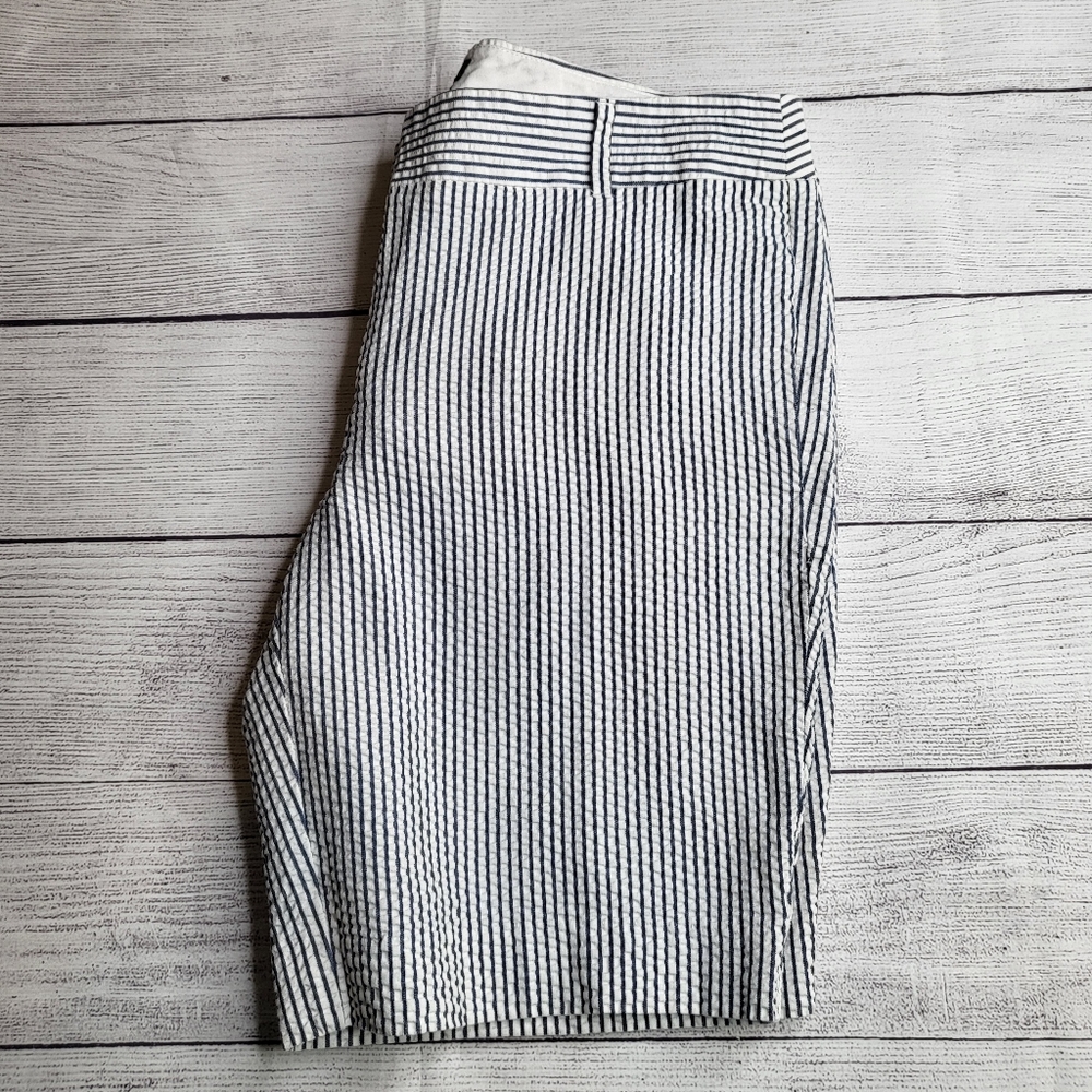 J.Crew Blue and White Searsucker Bermuda Short City Fit Size 8 - Picture 5 of 7
